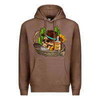 Chestnut cowboy cactus  sunflowers whiskey Premium Hoodie - AdoDesignShop
