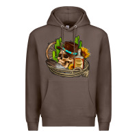 Coffee cowboy cactus  sunflowers whiskey Premium Hoodie - AdoDesignShop