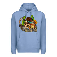 Colony Blue cowboy cactus  sunflowers whiskey Premium Hoodie - AdoDesignShop