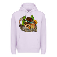 Lilac cowboy cactus  sunflowers whiskey Premium Hoodie - AdoDesignShop