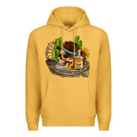 Mustard cowboy cactus  sunflowers whiskey Premium Hoodie - AdoDesignShop