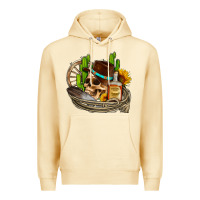 Pina Colada cowboy cactus  sunflowers whiskey Premium Hoodie - AdoDesignShop