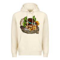 Sandshell cowboy cactus  sunflowers whiskey Premium Hoodie - AdoDesignShop