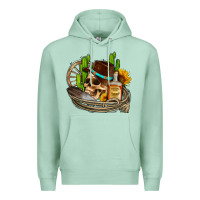 Seafoam cowboy cactus  sunflowers whiskey Premium Hoodie - AdoDesignShop