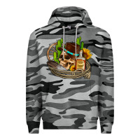 Slate Camo cowboy cactus  sunflowers whiskey Premium Hoodie - AdoDesignShop
