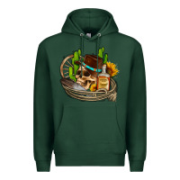 Sports Green cowboy cactus  sunflowers whiskey Premium Hoodie - AdoDesignShop