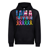 Black i am a survivor with all cancer ribbons Urban Hoodie - AdoDesignShop