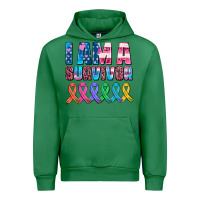 Emerald i am a survivor with all cancer ribbons Urban Hoodie - AdoDesignShop