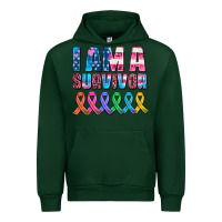 Forest Green i am a survivor with all cancer ribbons Urban Hoodie - AdoDesignShop