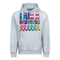 Heather Grey i am a survivor with all cancer ribbons Urban Hoodie - AdoDesignShop