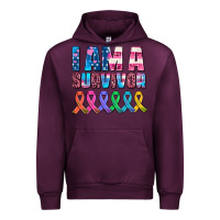 Mauve Wine i am a survivor with all cancer ribbons Urban Hoodie - AdoDesignShop