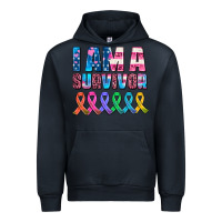 Navy i am a survivor with all cancer ribbons Urban Hoodie - AdoDesignShop