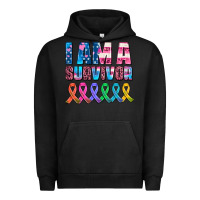 Pigment Black i am a survivor with all cancer ribbons Urban Hoodie - AdoDesignShop