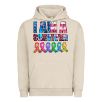 Pigment French Oak i am a survivor with all cancer ribbons Urban Hoodie - AdoDesignShop