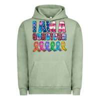 Pigment Oil Green i am a survivor with all cancer ribbons Urban Hoodie - AdoDesignShop