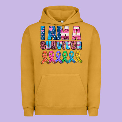 I Am A Survivor With All Cancer Ribbons Urban Hoodie Designed By Adodesignshop