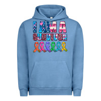 Pigment Pebble Blue i am a survivor with all cancer ribbons Urban Hoodie - AdoDesignShop