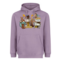 Lavender coffee cups horses Heavyweight Hoodie - texasbilliewilder