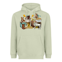 Matcha coffee cups horses Heavyweight Hoodie - texasbilliewilder