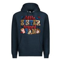 Navy little sister biggest fan baseball Premium Hoodie - Jasminsmagicworld