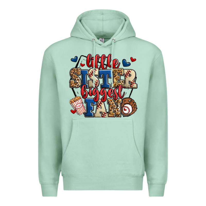 Little Sister Biggest Fan Baseball Premium Hoodie by Jasminsmagicworld | Teevron
