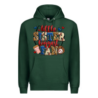 Sports Green little sister biggest fan baseball Premium Hoodie - Jasminsmagicworld