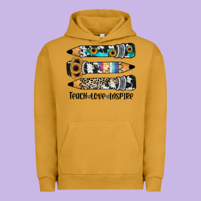 Western Pencils Teach Love Inspire Urban Hoodie Designed By Jahusdesignshop