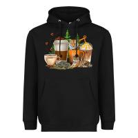 Black coffee cups tiger with coffee beans Heavyweight Hoodie - texasbilliewilder