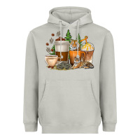 Moon Dust coffee cups tiger with coffee beans Heavyweight Hoodie - texasbilliewilder