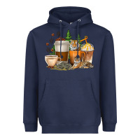 Navy coffee cups tiger with coffee beans Heavyweight Hoodie - texasbilliewilder