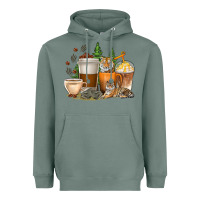Coffee Cups Tiger With Coffee Beans Heavyweight Hoodie | Teevron