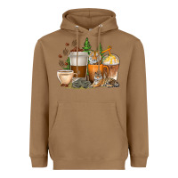 Toasted Coconut coffee cups tiger with coffee beans Heavyweight Hoodie - texasbilliewilder