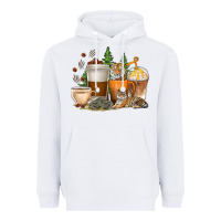 White coffee cups tiger with coffee beans Heavyweight Hoodie - texasbilliewilder