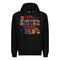 Black little sister biggest fan american football Premium Hoodie - Jasminsmagicworld