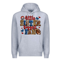 Heather Grey little sister biggest fan american football Premium Hoodie - Jasminsmagicworld