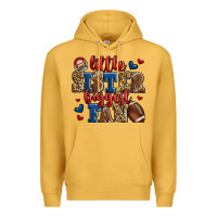 Mustard little sister biggest fan american football Premium Hoodie - Jasminsmagicworld