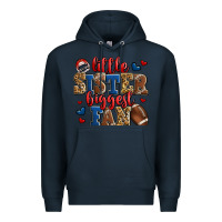 Navy little sister biggest fan american football Premium Hoodie - Jasminsmagicworld