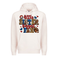 Pale Pink little sister biggest fan american football Premium Hoodie - Jasminsmagicworld