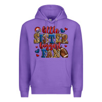 Purple little sister biggest fan american football Premium Hoodie - Jasminsmagicworld