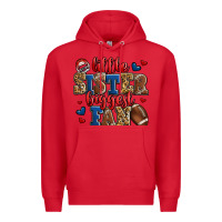 Red little sister biggest fan american football Premium Hoodie - Jasminsmagicworld