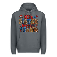 Rock little sister biggest fan american football Premium Hoodie - Jasminsmagicworld