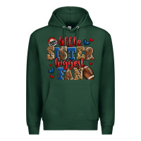 Sports Green little sister biggest fan american football Premium Hoodie - Jasminsmagicworld