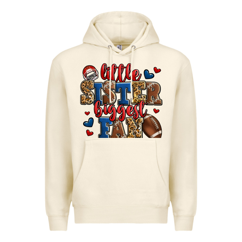 Little Sister Biggest Fan American Football Premium Hoodie by Jasminsmagicworld | Teevron