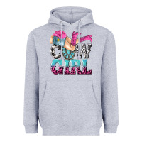 Heather Grey cow girl Heavyweight Hoodie - texasbilliewilder