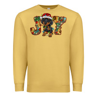 Antique Gold dachshund puppy christmas joy Premium Sweatshirt - RanaPortraitStore