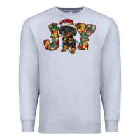Heather Grey dachshund puppy christmas joy Premium Sweatshirt - RanaPortraitStore
