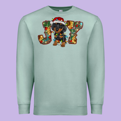 Dachshund Puppy Christmas Joy Premium Sweatshirt Designed By Ranaportraitstore