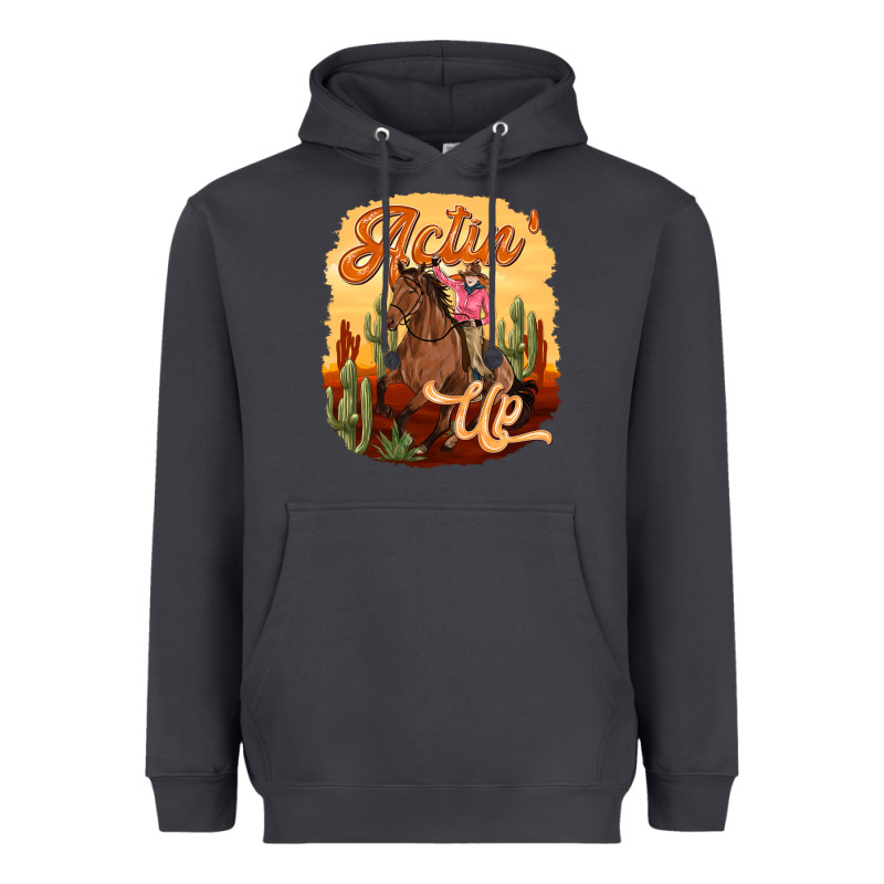 Cowgirl Actin Up Heavyweight Hoodie by texasbilliewilder | Teevron