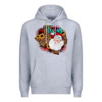 Heather Grey santa texas map Premium Hoodie - JahusDesignShop