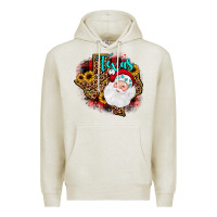Oatmeal Heather santa texas map Premium Hoodie - JahusDesignShop